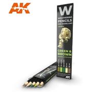 Ak10040 Watercolor Pencil Set Green Et Brown-Ak Interactive