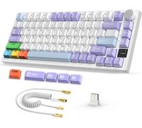 Ak820Pro Clavier De Jeu Mécanique Sans Fil 75% Tkl Avec Câble Usb C Enroulé,2,4 G/Bt5.1/Usb-C Filaire,Écran Couleur Tft Et Bouton Cnc,Five Color Sublimation Keys Cap