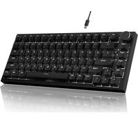 AK820PRO Clavier Mécanique avec écran Smart TFT et Knob,sans Fil 2,4G/BT5.1/USB-C Filaire,Disposition ANSI 75%,Hot Swappable,Rétroéclairage RVB,Gift Switches Linéaire,pour PC,Mac (Violet)