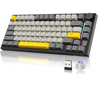AK820PRO Clavier Mécanique avec écran Smart TFT et Knob,sans Fil 2,4G/BT5.1/USB-C Filaire,Disposition ANSI 75%,Hot Swappable,Rétroéclairage RVB,Gift Switches Linéaire,pour PC,Mac (Violet)