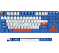 AK871 75% Wireless Gaming Keyboard,Bluetooth/2.4GHz Dual Modes,TKL 80% Mechanical Keyboard with Blue Hot Swappable Touch Switch,Compact 87 Keys,No Backlit for Win/Mac-Blue