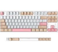 AK871 Wireless Gaming Keyboard 75%,Bluetooth/2.4GHz Dual Modes,TKL 80% Mechanical Keyboard with Red Linear Hot Swappable Switch,Compact 87 Keys,No Backlit for Win/Mac-White