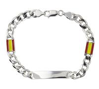 Aka Gioielli® - Bracelet Identité Drapeau Espagnol pour Homme en Argent 925 Rhodium