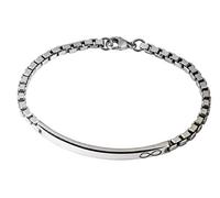 Aka Gioielli® - Bracelet Identité Homme Infini Argent 925 Rhodié - Chaîne Maille Vénitienne 3.8 mm - Longueur: 21,5 cm