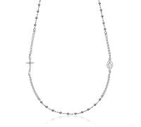 AKA Gioielli® - Collier Chapelet Ras du cou en Argent 925 avec Médaille Vierge Marie Miraculeuse et Croix pour femme et homme
