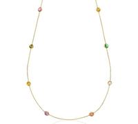 Aka Gioielli® - Collier Femme Argent 925 Plaqué Or avec Petites Cristaux Colorées, Collier Délicat pour Fille