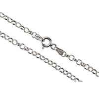 AKA Gioielli® - Collier Femme Argent Fin Sterling 925 Rhodié - Chaîne Maille Jaseron 3 mm - 60 cm de long