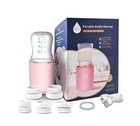 Aka & Lou Chauffe-biberon portable pour bébé - Chauffage rapide - 4 niveaux de température - Anti-fuite - Portable - Batterie longue durée - Câble de charge USB-C - Pour Avent (Mam)-Dr.Browns-Medela