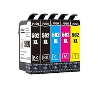 akaca 502XL (Pack de 5) Cartouches d'encre Compatibles avec Epson 502 XL, pour Expression Home XP 5100 XP-5105 XP-5150 XP-5155, Workforce WF-2860DWF WF-2865DWF WF-2880DWF