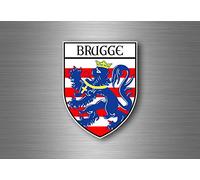 Akacha Autocollant Sticker Voiture Moto Blason Ville Drapeau ecusson Bruges Belgique