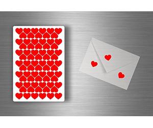 Akacha lot 72x Autocollant Stickers Scrapbooking Scrapbook DIY Carte Coeur - Rouge