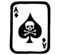 Akacha Patch ecusson as de pic ace of spaldes Airsoft Biker Militaire armée Skull