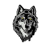 Akacha Patch ecusson brodé Wolf Loup no Club Biker thermocollant Moto