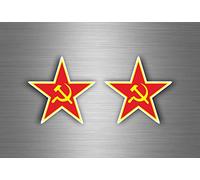 Akachafactory 2 Autocollant Sticker Voiture cocarde Aviation URSS Drapeau Russie sovietique