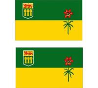 Akachafactory 2 x Autocollant Sticker Voiture pc Vinyl Drapeau Canada Saskatchewan