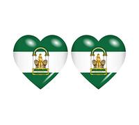 Akachafactory 2X Autocollant Sticker Drapeau Coeur andalousia andalousie