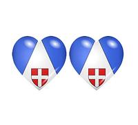 Akachafactory 2X Autocollant Sticker Drapeau Coeur departement Haute Savoie