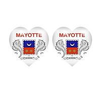 Akachafactory 2X Autocollant Sticker Drapeau Coeur YT Mayotte