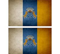 Akachafactory 2X Autocollant Sticker Drapeau Vintage Vieilli Canaries