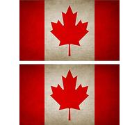 Akachafactory 2X Autocollant Sticker Drapeau Vintage Vieilli CDN Canada