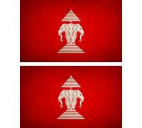Akachafactory 2X Autocollant Sticker Drapeau Vintage Vieilli Lao Laos Ancien