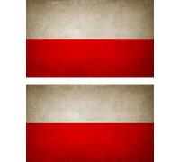 Akachafactory 2X Autocollant Sticker Drapeau Vintage Vieilli PL Pologne