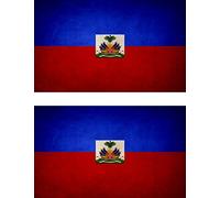 Akachafactory 2X Autocollant Sticker Drapeau Vintage Vieilli RH Haiti