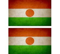 Akachafactory 2X Autocollant Sticker Drapeau Vintage Vieilli RN Niger