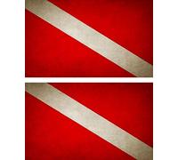 Akachafactory 2X Autocollant Sticker Drapeau Vintage Vieilli Scuba Diver dive Plongee Plongeur