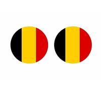 Akachafactory 2X Autocollant Sticker Rond cocarde Drapeau Belgique Belge