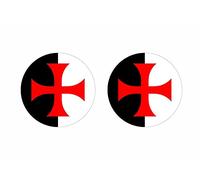 Akachafactory 2X Autocollant Sticker Rond cocarde Drapeau Blason templier Chevalier r1