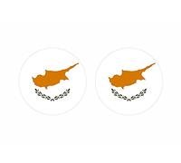 Akachafactory 2X Autocollant Sticker Rond cocarde Drapeau Chypre chypriotes