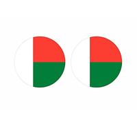 Akachafactory 2X Autocollant Sticker Rond cocarde Drapeau Madagascar malgache