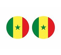 Akachafactory 2X Autocollant Sticker Rond cocarde Drapeau Senegal senegalais