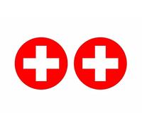 Akachafactory 2X Autocollant Sticker Rond cocarde Drapeau Suisse Swiss