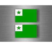 Akachafactory 2X Autocollant Sticker Voiture Moto Drapeau Flag Esperanto