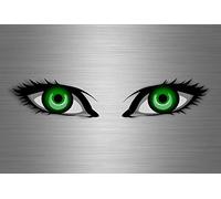 Akachafactory 2X Autocollant Sticker Voiture Moto il Yeux Casque Scooter Quad Monster Monstre