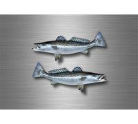 Akachafactory 2X Autocollant Sticker Voiture Moto Peche Saumon Poisson pecheur