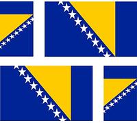 Akachafactory 4 x Autocollant Sticker Voiture Moto Valise pc Portable Drapeau Bosnie bosnien
