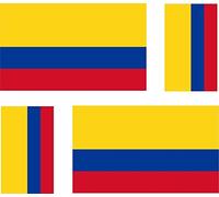 Akachafactory 4 x Autocollant Sticker Voiture Moto Valise pc Portable Drapeau Colombie