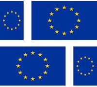 Akachafactory 4 x Autocollant Sticker Voiture Moto Valise pc Portable Drapeau Europe europeen