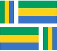 Akachafactory 4 x Autocollant Sticker Voiture Moto Valise pc Portable Drapeau Gabon gabonais