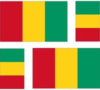 Akachafactory 4 x Autocollant Sticker Voiture Moto Valise pc Portable Drapeau guine
