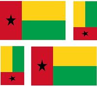 Akachafactory 4 x Autocollant Sticker Voiture Moto Valise pc Portable Drapeau guine Bissau