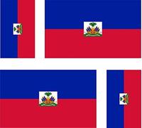 Akachafactory 4 x Autocollant Sticker Voiture Moto Valise pc Portable Drapeau Haiti haitien