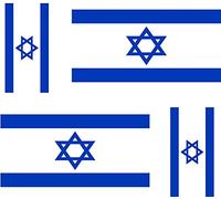 Akachafactory 4 x Autocollant Sticker Voiture Moto Valise pc Portable Drapeau Israel israelien