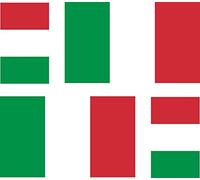 Akachafactory 4 x Autocollant Sticker Voiture Moto Valise pc Portable Drapeau Italie Italien