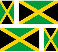 Akachafactory 4 x Autocollant Sticker Voiture Moto Valise pc Portable Drapeau Jamaique Jamaica