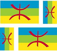 Akachafactory 4 x Autocollant Sticker Voiture Moto Valise pc Portable Drapeau kabylie