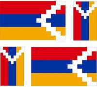 Akachafactory 4 x Autocollant Sticker Voiture Moto Valise pc Portable Drapeau karabagh